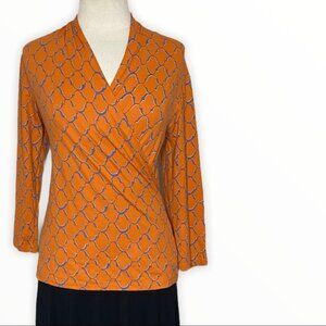 J. McLaughlin Catalina Cloth faux wrap top shirt Medium blouse luxury style